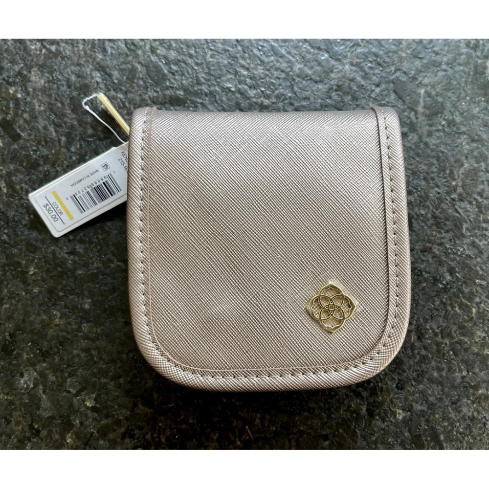 Kendra Scott Small Taupe with Gold Zip Jewelry Organizer for Travel . NWT